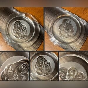 Vintage Mother Mary 1977 Anno Plate Vintage Frosted Mother Mary Decorative Plate
